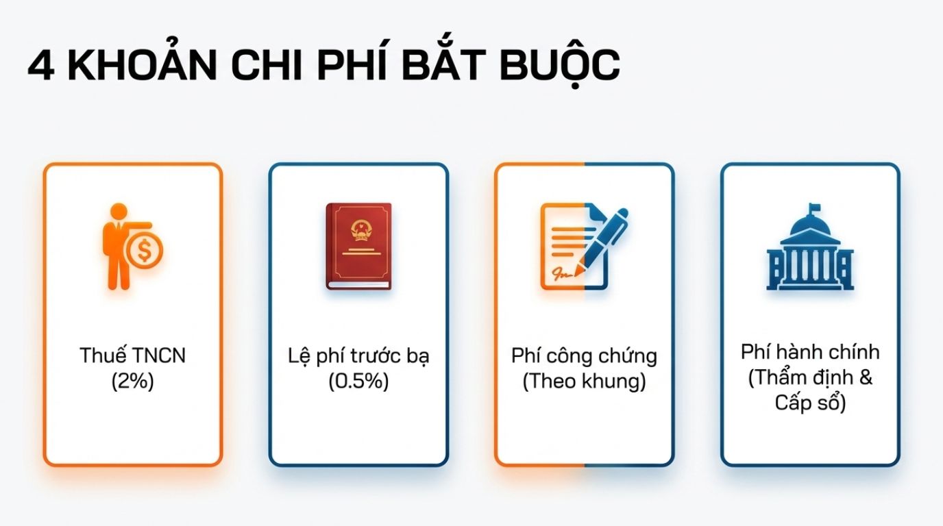 BỎ TÚI CHECKLIST CHI PHÍ SANG TÊN ĐẤT: THUẾ, LỆ PHÍ, THỜI ĐIỂM BỎ TÚI CHECKLIST CHI PHÍ SANG TÊN ĐẤT: THUẾ, LỆ PHÍ, THỜI ĐIỂM