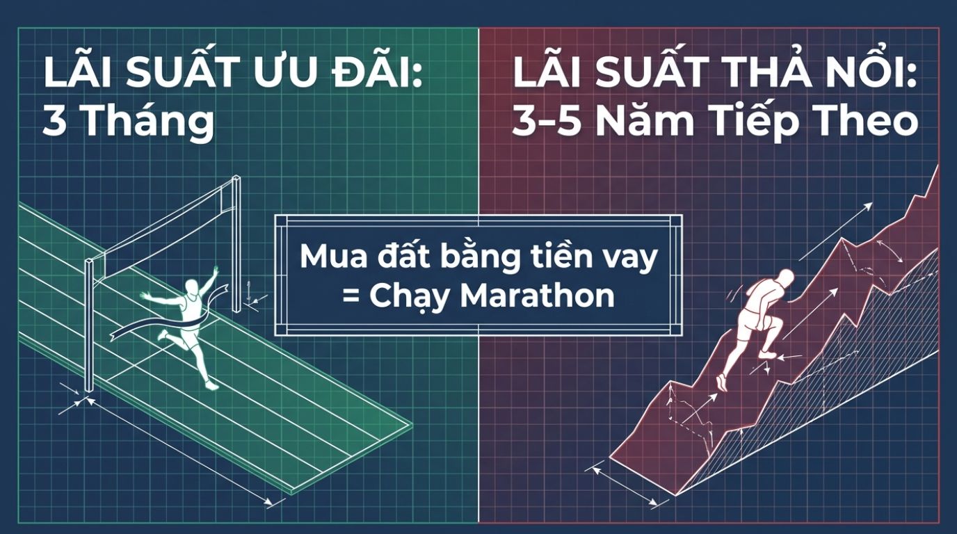 VAY NGÂN HÀNG MUA ĐẤT: CÁCH TÍNH ĐỂ KHÔNG KẸT VỐN KHI LÃI SUẤT BIẾN ĐỘNG VAY NGÂN HÀNG MUA ĐẤT: CÁCH TÍNH ĐỂ KHÔNG KẸT VỐN KHI LÃI SUẤT BIẾN ĐỘNG