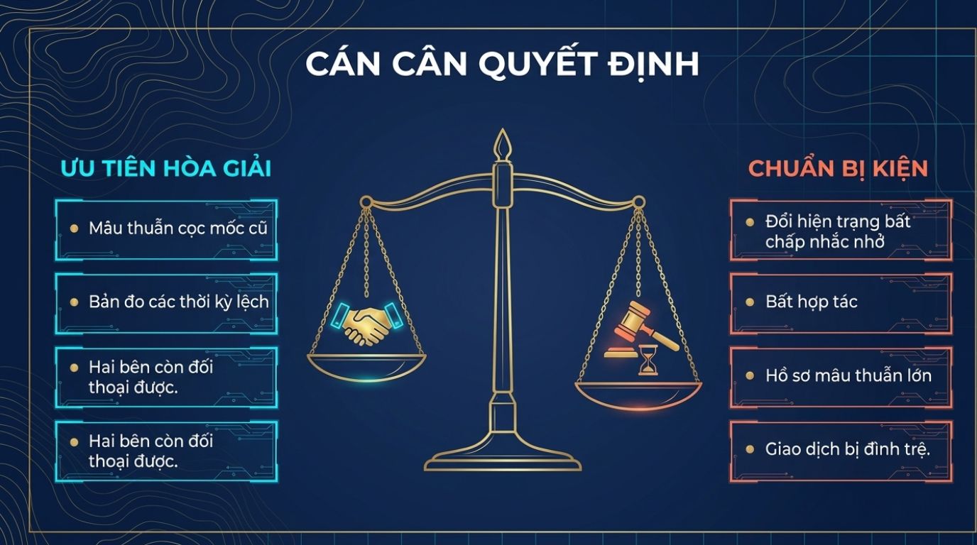 CÁCH GIẢI QUYẾT TRANH CHẤP RANH GIỚI ĐẤT ĐAI ÊM ĐẸP: ĐÚNG LUẬT, ÍT CĂNG THẲNG, DỄ THỰC HIỆN CÁCH GIẢI QUYẾT TRANH CHẤP RANH GIỚI ĐẤT ĐAI ÊM ĐẸP: ĐÚNG LUẬT, ÍT CĂNG THẲNG, DỄ THỰC HIỆN