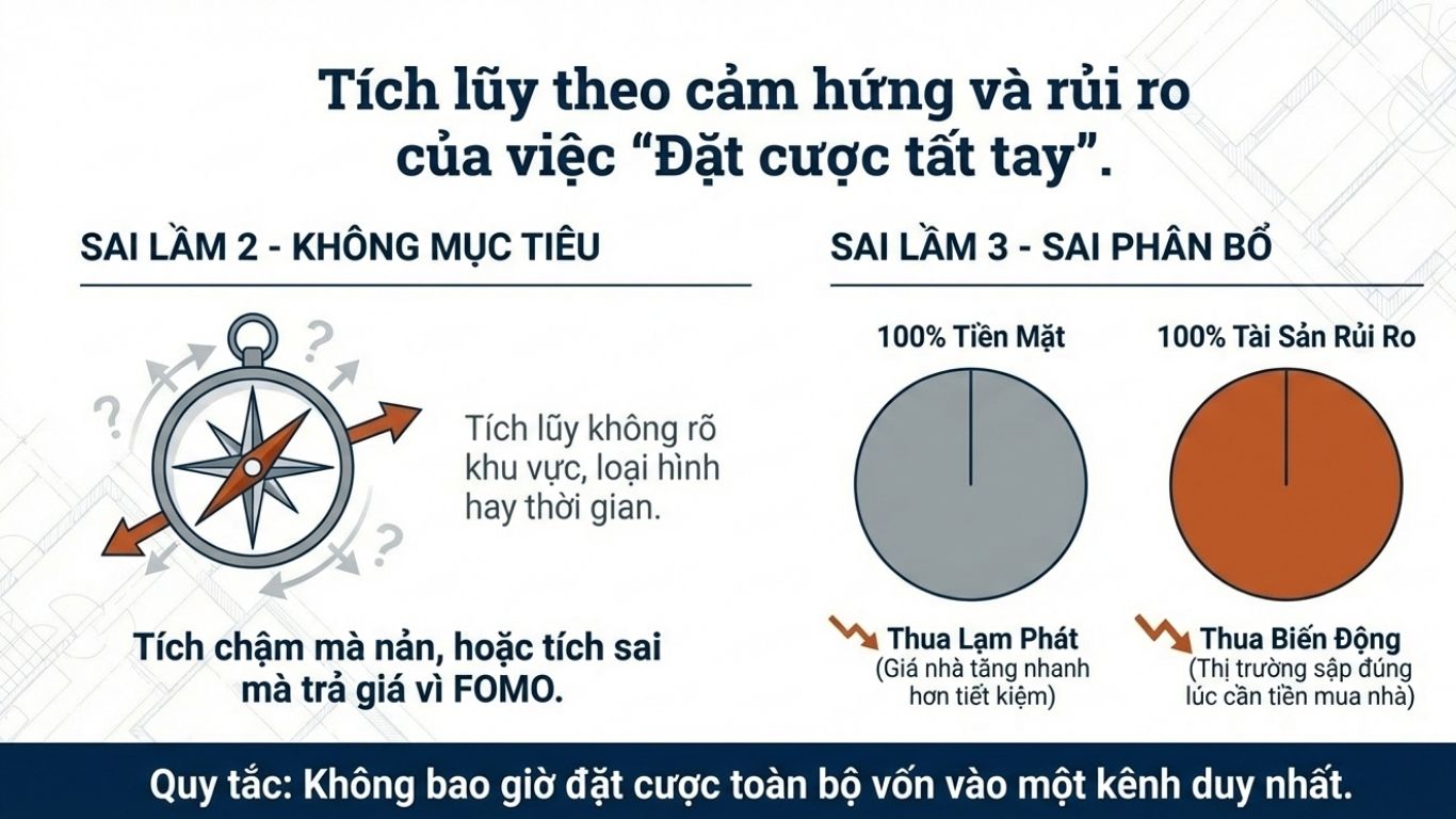 SAI LẦM TÍCH LŨY TRƯỚC KHI MUA BĐS: TÍCH LŨY SAI MỘT BƯỚC, KẸT VỐN NHIỀU NĂM SAI LẦM TÍCH LŨY TRƯỚC KHI MUA BĐS: TÍCH LŨY SAI MỘT BƯỚC, KẸT VỐN NHIỀU NĂM