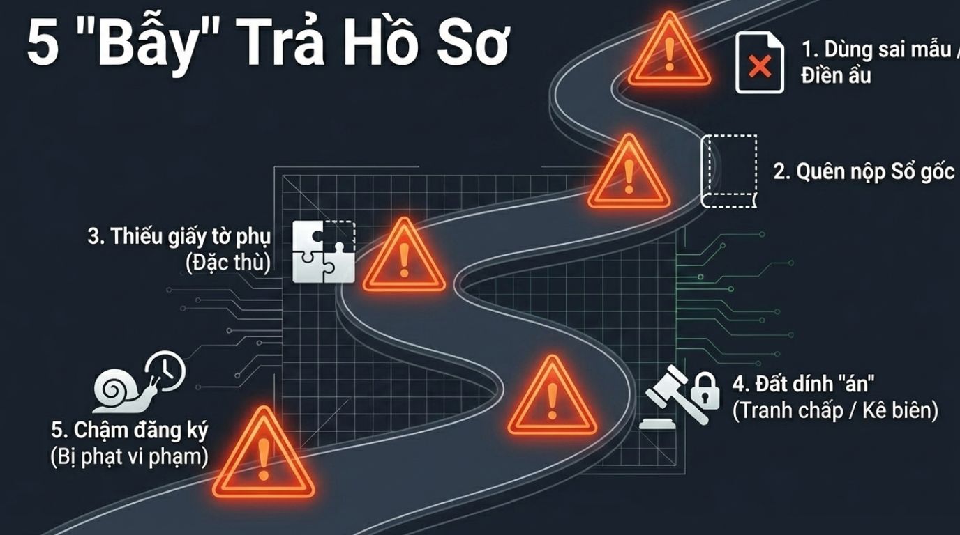 HỒ SƠ SANG TÊN SỔ ĐỎ THEO QUY ĐỊNH MỚI: CHUẨN BỊ GÌ ĐỂ KHÔNG BỊ TRẢ HỒ SƠ?